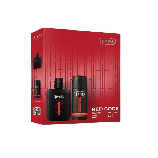 STR8 Набор Red Code Туалетная вода 100ml+дезодорант-спрей 150мл - image 1