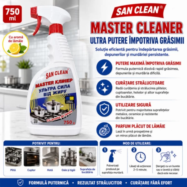 Master Cleaner Solutie pentru aragaz 750 ml spray Ultra Putere - image 2