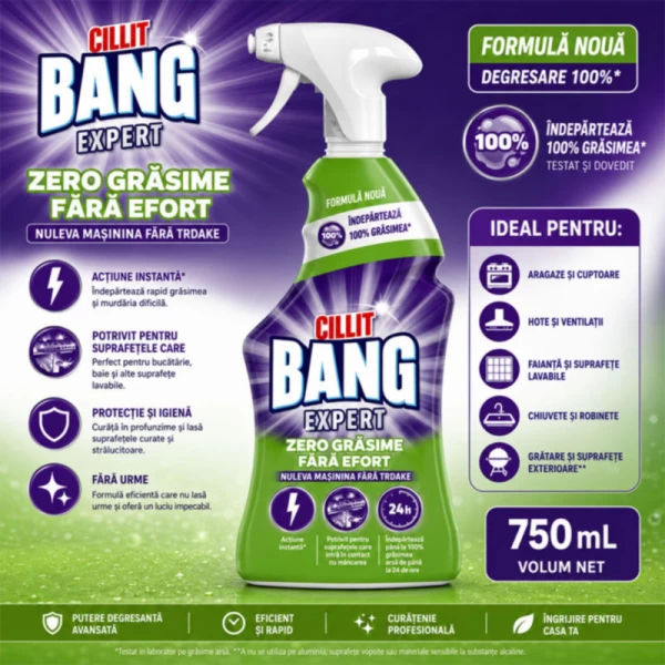 Обезжиривающее средство для поверхностей Cillit Bang 750 мл - image 2
