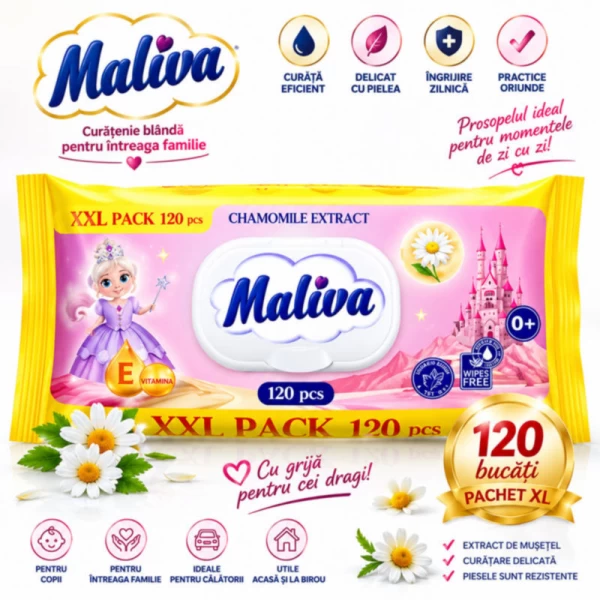 Maliva Servetele umede 120 buc Romanita - image 2