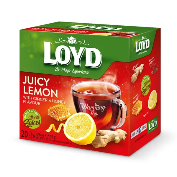 Ceai Loyd Tea Juicy Lemon with Ginger & Honey 20 buc - image 1