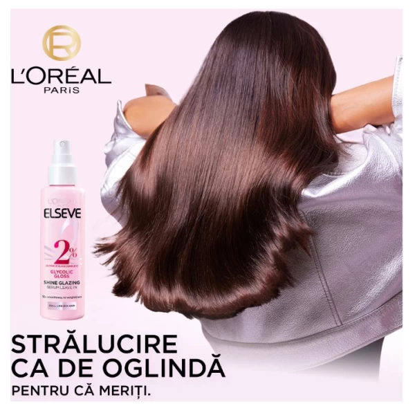 Elseve Glycolic Gloss Несмываемая сыворотка для блеска волос, 2% Комплекс для блеска с гликолевой ки - image 2