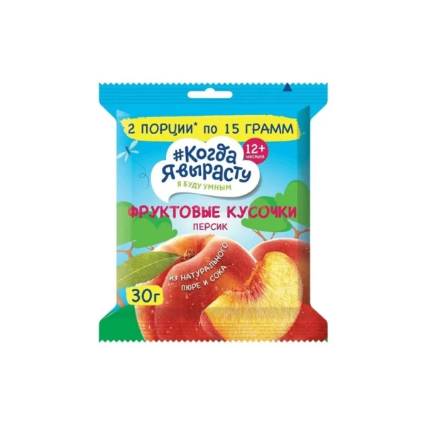 Cand o sa cresc Bucati de fructe mar si piersici (12 luni +) 30 gr - image 1