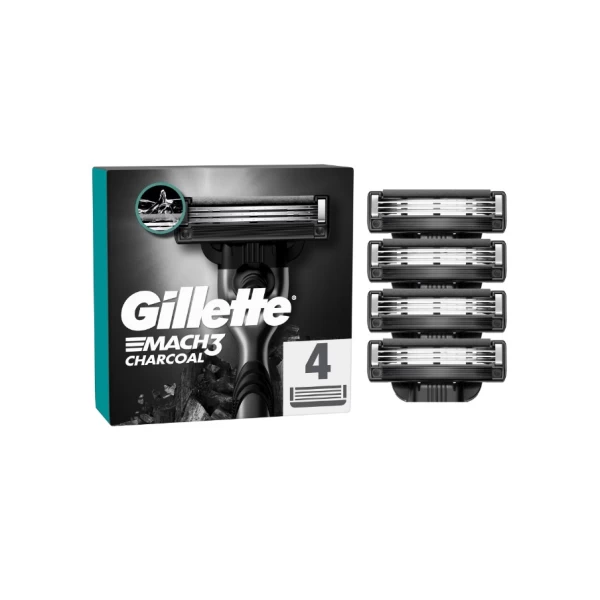 Gillette Rezerve aparat de ras Mach3 4buc Charcoal - image 2