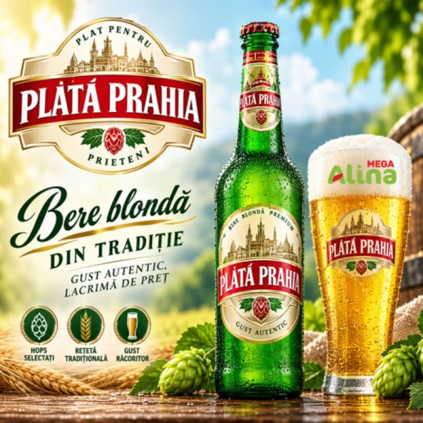 Bere blonda Obolon Zlata Praha 500ml - image 2