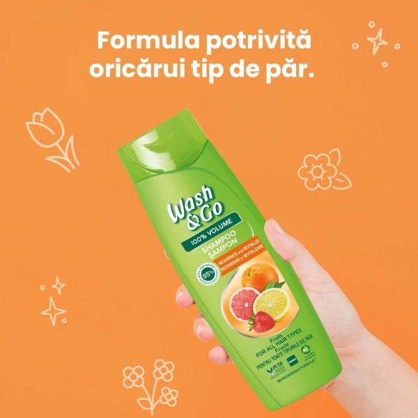 Wash&Go Sampon 360ml cu extracte de Fructe - image 3
