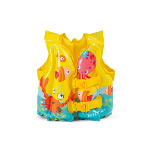 Vestă de înot gonflabilă Prieteni tropicali, 41×30 cm, 3–5 ani, Intex (59661) - image 1