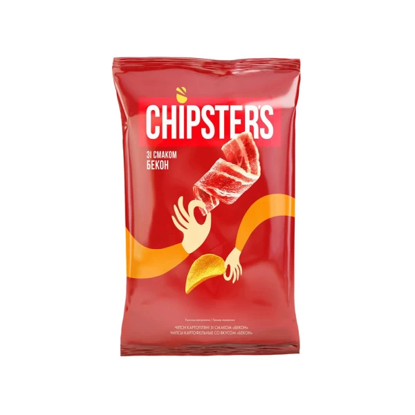 Чипсы Flint Chipster`s натуральные со вкусом бекон, 110г - image 1