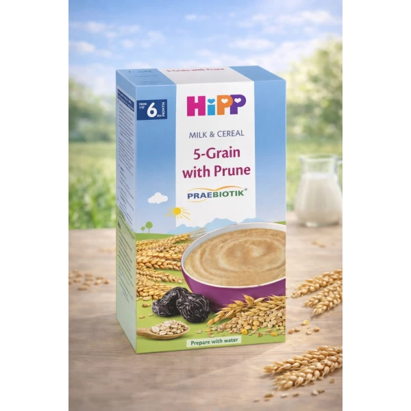 HiPP Terci de lapte cu 5 cereale și prune uscate (6+ luni), 250 g - image 2