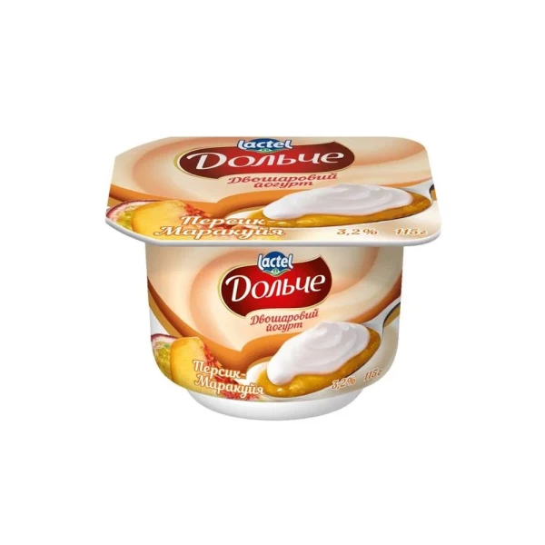 Dolce Iaurt în două straturi cu piersic-maracuia 3,2% 115g - image 1