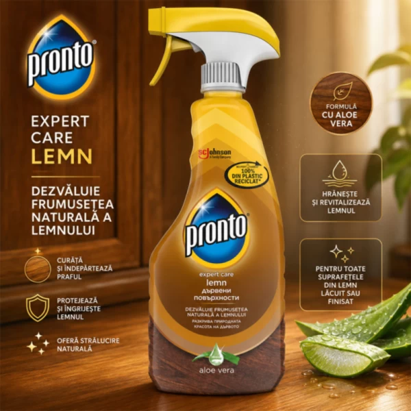 Pronto Spray 500ml ingrijire si curatare suprafete lemn Aloe Vera - image 2