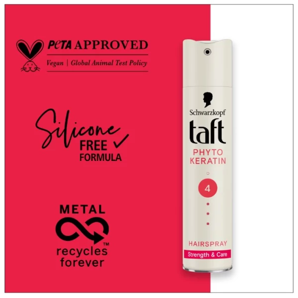 Taft Fixativ spray Keratin Complete, nivel fixare 4, formula vegana, 250 ml - image 2