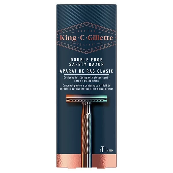 Классическая бритва с двойным лезвием King C. Gillette + 5 запасных лезвий - image 1