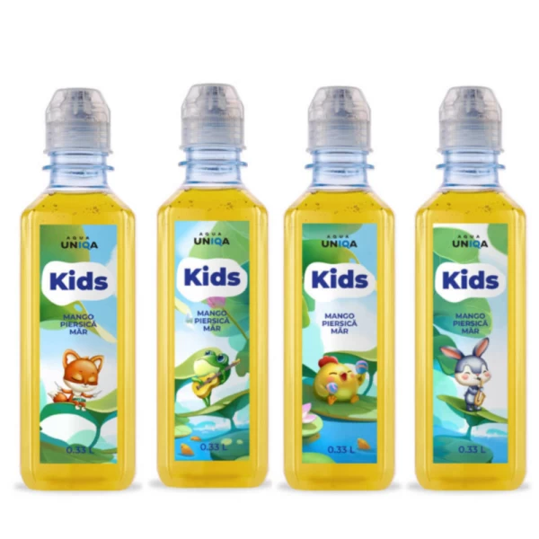 Aqua Uniqa kids Apa minerala plata cu gust de mango piersica si mar 0,33 l - image 3