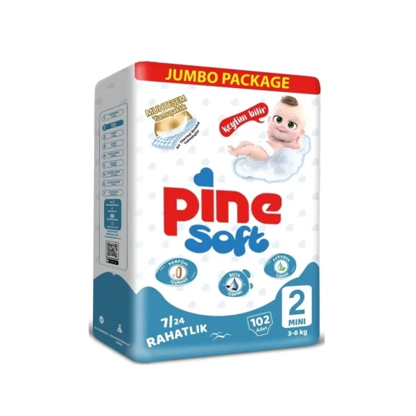 Pine Soft Scutece Jumbo Mini Nr.2 3-6kg 102 buc - image 1