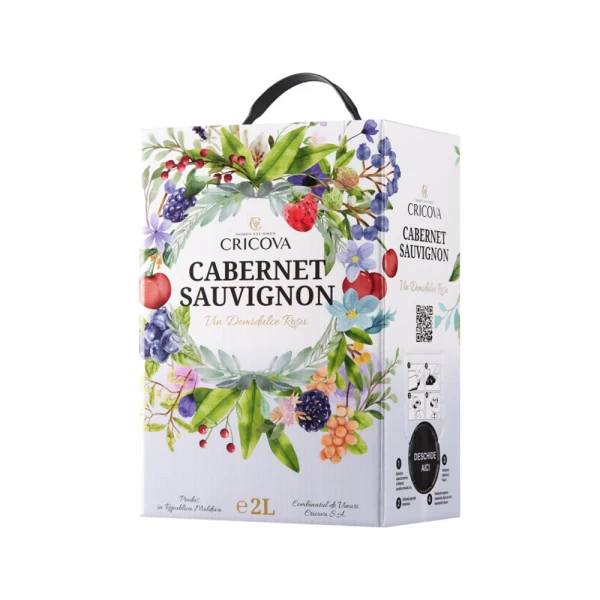 Вино Cricova 2 л полусладкое красное Каберне Bag in Box - image 1