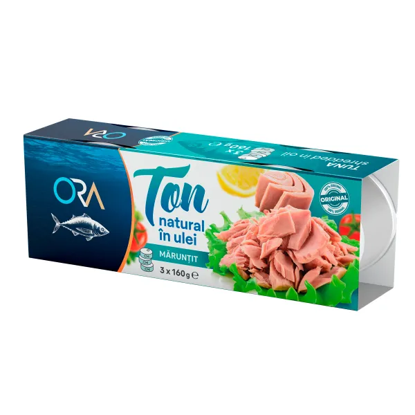 ORA Ton natural maruntit in ulei 3 x 160g - image 1