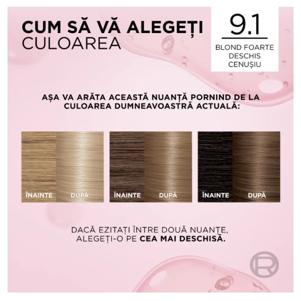 Excellence Vopsea de par 9.1 Blond Foarte Deschis Cenusiu - image 6