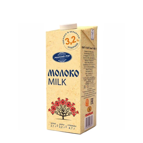 Молоко Молочный Мир стерилизованное 3.2% 1л - image 1