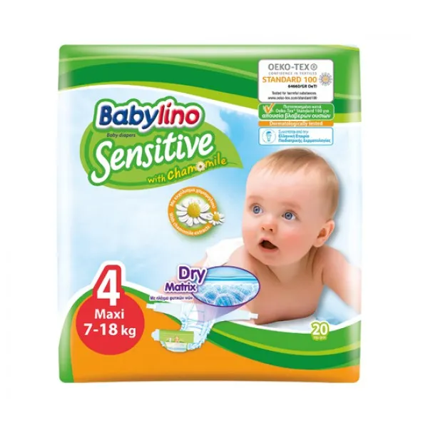 Подгузники Babylino Sensitive N4 7-18кг, 20шт - image 1