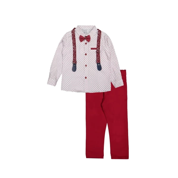 Terry costum pentru baieti 5-8 ani, cu cămașă cu model de fluturi, 6304 - image 1