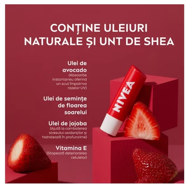 Nivea Balsam de buze Strawberry Shine 4.8 g - image 3