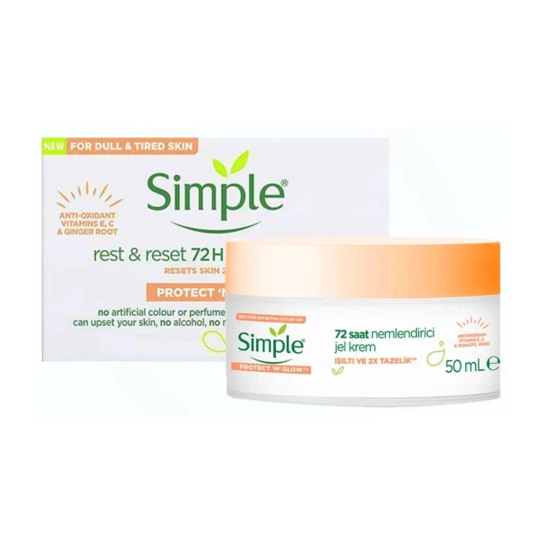 Simple восстанавляющий и увлажнение гель для уставшей коже Protect&Glow 50мл - image 1