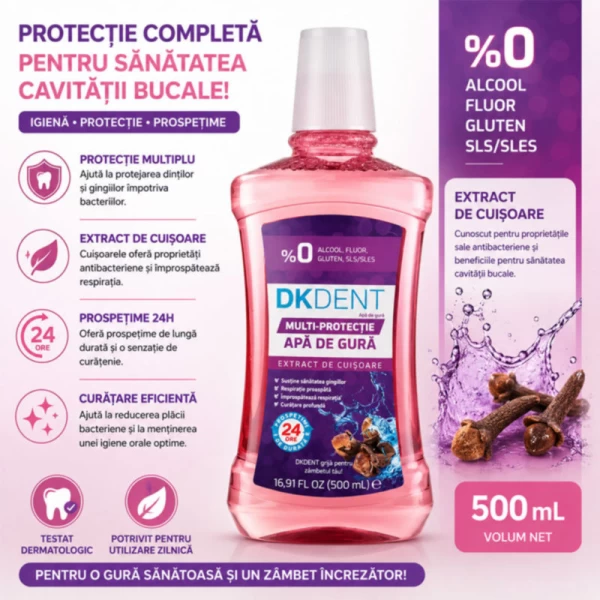 DK Dent Apa de gura cu extract de cuisoare, 500 ml - image 2