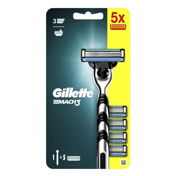 Станок для бритья мужской Gillette Mach3 c 5 сменными картриджами - image 1
