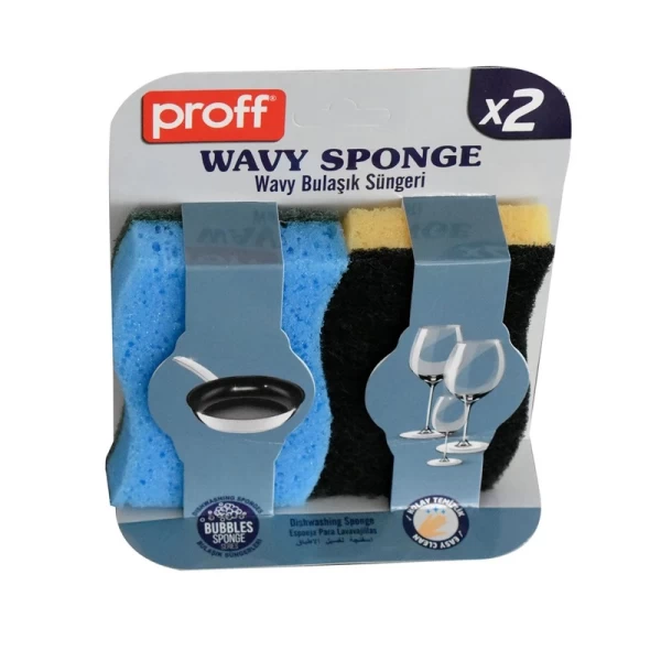 Proff Волнистая губка для мытья посуды (2 штуки) - image 1