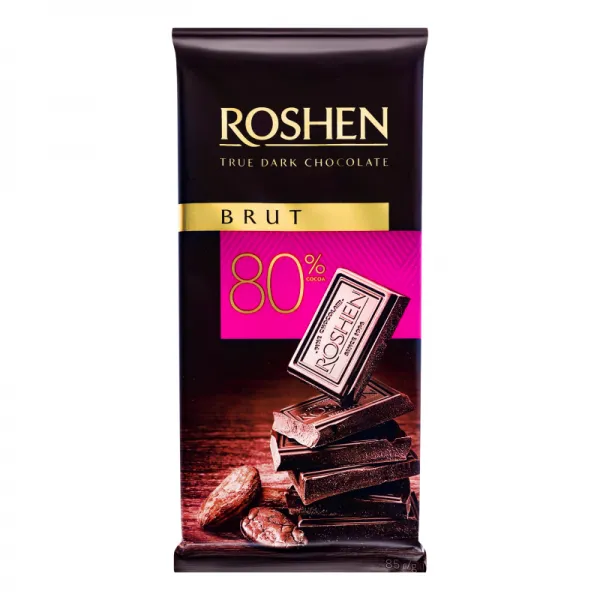 Ciocolata Roshen neagra Brut 80% 85g Brut - image 1