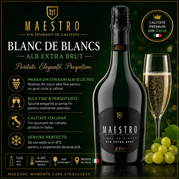 Maestro Spumant Blanc de Blancs Alb Extra Brut 0,75l - image 2