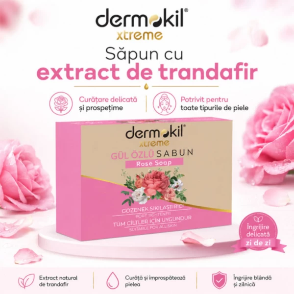 Dermokil sapun solid natural 100 g cu extract de trandafir - image 2