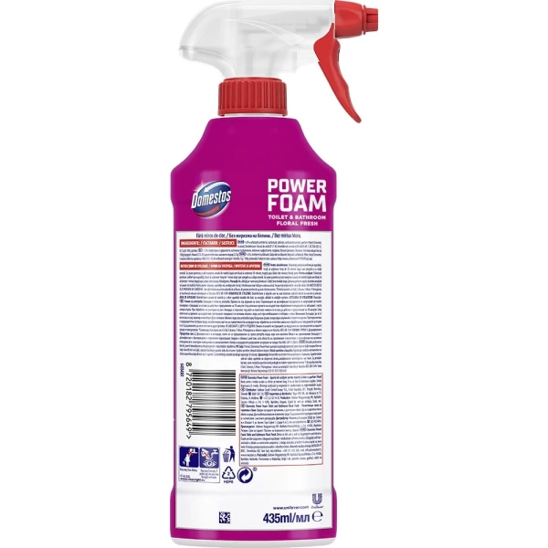 Domestos Power Foam Пена для чистки туалета и ванной Floral Fresh 435 мл - image 2