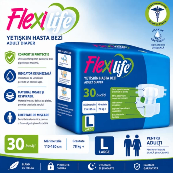 Flexi Life Подгузники для взрослых L 110-180 см/78+ кг 30 шт - image 2
