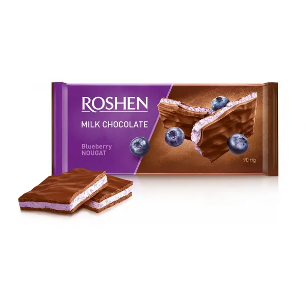 Шоколад молочный Roshen с черничной нугой, 90 г - image 2