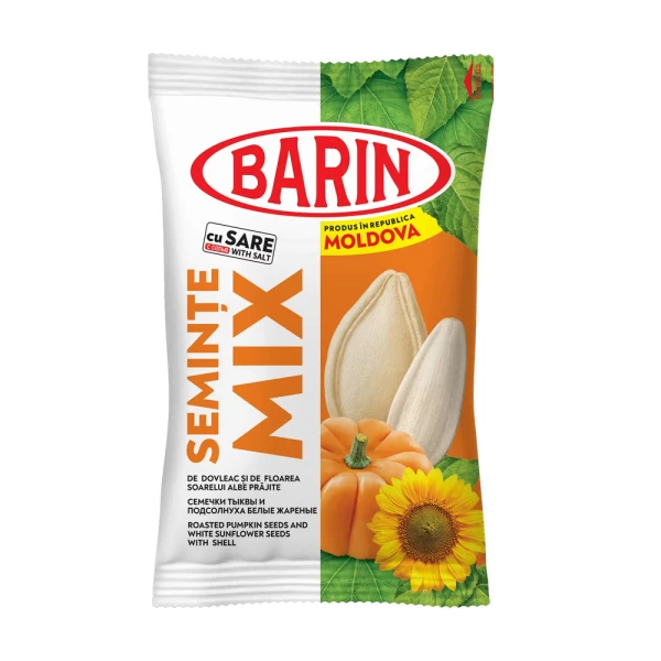 Barin Cмеси тыквы и белых семечек подсолнуха, обжаренных с солью 110г - image 1