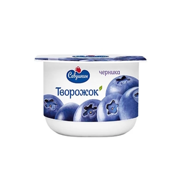 Паста творожная Савушкин черника, 3,5%, 120 г - image 1