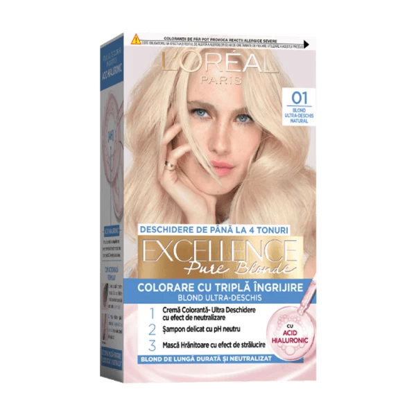 Excellence Vopsea de par 01 Blond Ultra Deschis Natural - image 1