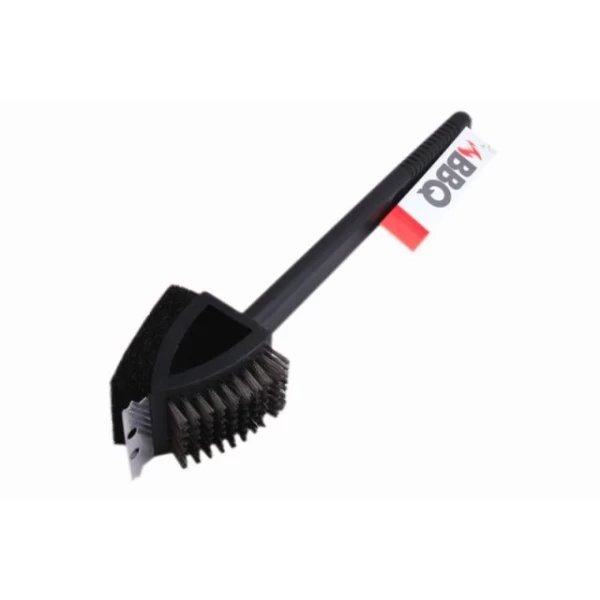 Щетка для чистки гриля BBQ 3in1, длинная ручка - image 1