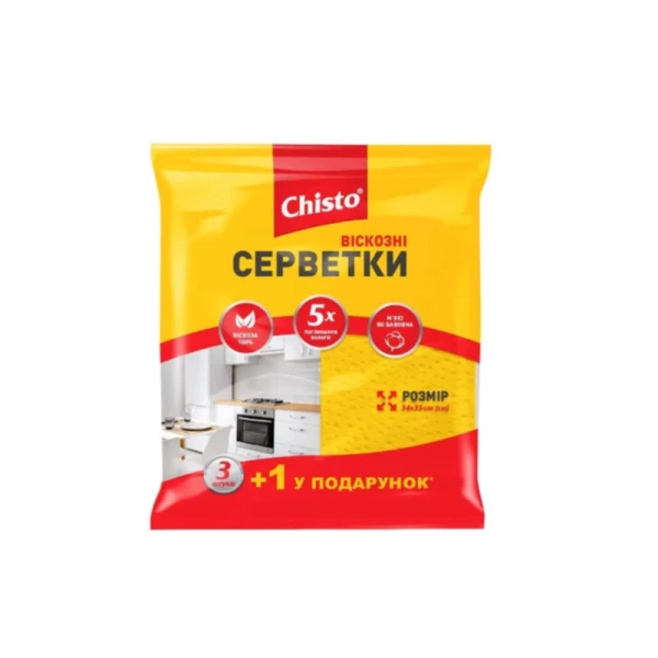 Chisto Салфетки для уборки вискозные 3+1 шт - image 1