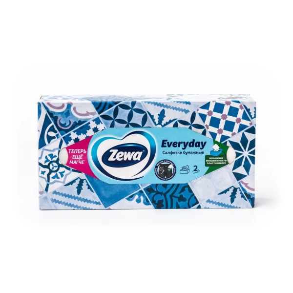 Zewa Everyday Servetele Facial White 2 straturi, 100 buc - image 1