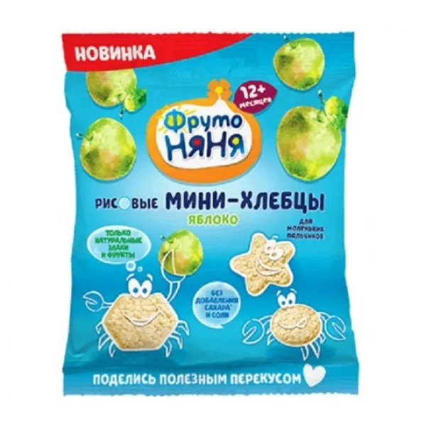 ФрутоНяня Хлебцы Мини рисовые, яблоки 30 г (12 м+) - image 1
