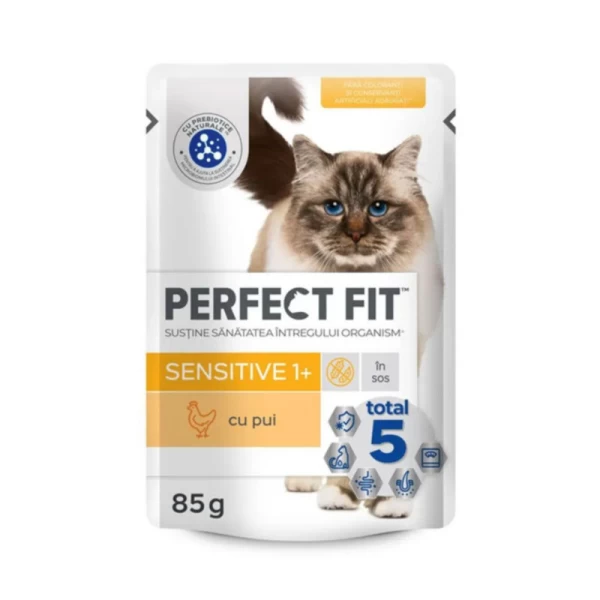 Влажный корм для взрослых кошек Perfect Fit с курицей в соусе для чувствительных 85 г - image 1