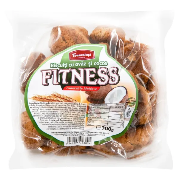 Franzeluta Biscuiti cu ovaz Fitness cu cocos 300g - image 1