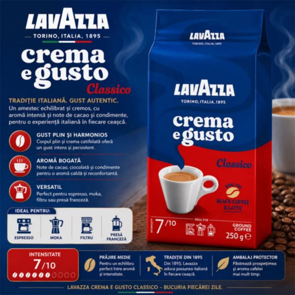 Кофе молотый Lavazza Crema e Gusto, 250г - image 2