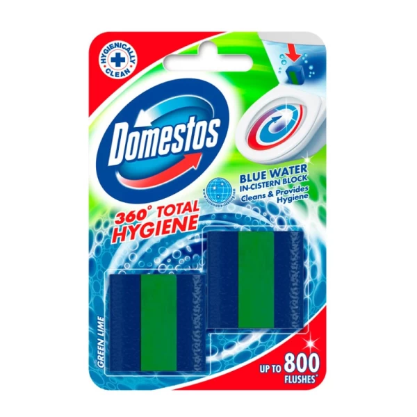 Domestos Освежитель для унитаза Block Green Lime, 2x50 г - image 1