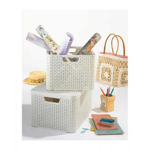 Cos cu capac STYLE L 43,5 x 32,5 cm Cream - image 3