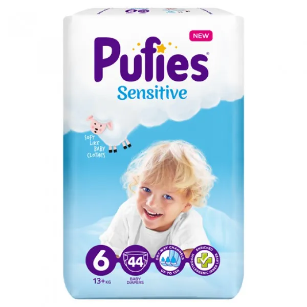 Pufies Scutece Sensitive MP XL N6 13+kg 44buc - image 1