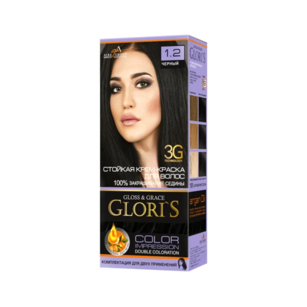 Glori's Vopsea de par 1.2 Negru 50ml - image 1